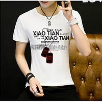 mens going out casualdaily simple summer t shirt geometric round neck  ...