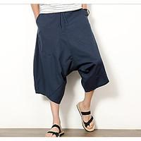 mens mid rise strenchy harem pants simple harem solid