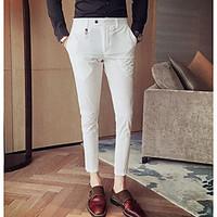 mens mid rise inelastic skinny pants simple slim solid