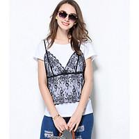 meidongtai womens casualdaily simple t shirtsolid round neck short sle ...