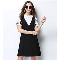 meidongtai womens casualdaily sheath dresssolid v neck above knee shor ...