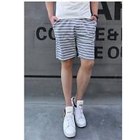 mens mid rise strenchy shorts pants simple loose check