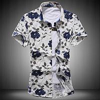 mens plus size going out vintage street chic spring summer shirt flora ...