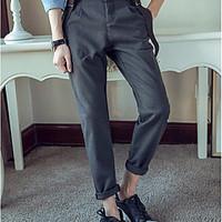 mens mid rise strenchy chinos pants simple wide leg solid