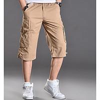 mens mid rise strenchy shorts pants simple loose solid