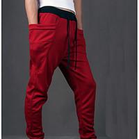 mens high rise strenchy chinos pants street chic straight solid