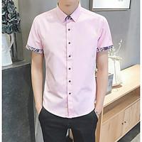 mens casualdaily simple shirt solid square neck short sleeve cotton