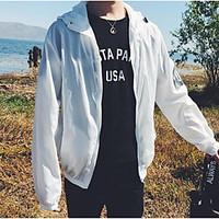 mens casualdaily simple summer jacket solid hooded long sleeve regular ...