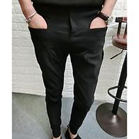 mens mid rise micro elastic harem pants simple harem solid