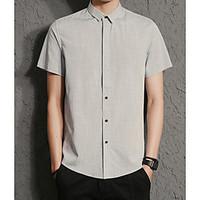 mens going out street chic shirt solid shirt collar short sleeve other ...