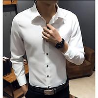 mens casualdaily simple shirt solid shirt collar long sleeve cotton th ...