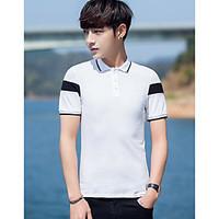 mens going out vintage t shirt solid shirt collar short sleeve others