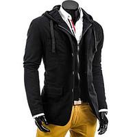 mens casualdaily simple jackets solid long sleeve blue black cotton