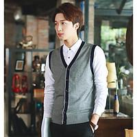 mens going out casualdaily simple regular cardigan solid v neck sleeve ...