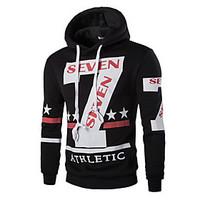 mens casualdaily sports active simple hoodie letter print micro elasti ...