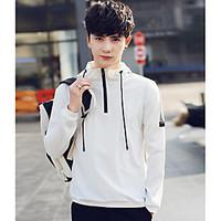 mens casualdaily simple summer jacket solid hooded long sleeve regular ...