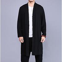 mens casualdaily simple spring fall trench coat solid v neck long slee ...