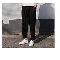 mens mid rise strenchy loose pants active simple relaxed solid