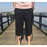 Men\'s Mid Rise Micro-elastic Shorts Pants, Street chic Wide Leg Solid