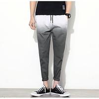 mens mid rise micro elastic chinos pants simple relaxed color block