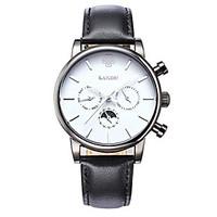 Men\'s Fashion Watch Wrist watch Quartz Water Resistant / Water Proof Leather Band Black