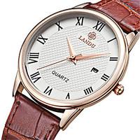 Men\'s Fashion Watch Quartz Calendar Water Resistant / Water Proof Leather Band Brown