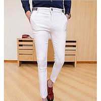 mens low waist micro elastic skinny pants simple skinny solid