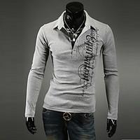 mens long sleeve polo cotton blend casual work formal sport plus sizes ...