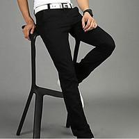 mens high rise micro elastic chinos pants boho loose solid