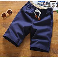 mens mid rise micro elastic shorts pants simple straight solid