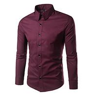 mens casualdaily formal work simple all seasons shirt solid square nec ...