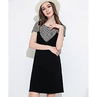 meidongtai womens daily simple summer t shirt dress suitssolid round n ...