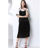 meidongtaiwomens casualdaily midi skirts a line solid summer