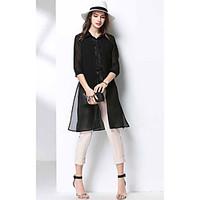 meidongtaiwomens casualdaily casual summer trench coatsolid shirt coll ...