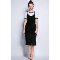 meidongtaiwomens casualdaily casual summer t shirt pant suitssolid rou ...