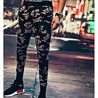 mens mid rise micro elastic sweatpants pants active slim camouflage