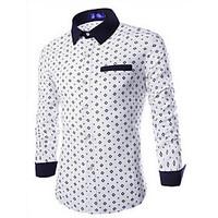 mens going out simple fall shirt polka dot shirt collar long sleeve bl ...