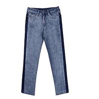 mens mid rise inelastic jeans pants simple loose pure color solid