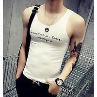 mens daily simple summer tank top solid strap sleeveless cotton