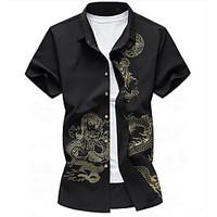 mens casual chinoiserie summer shirt solid pattern high neck short sle ...