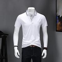 Men\'s Daily Casual Work Simple Summer Shirt, Solid Shirt Collar Short Sleeve Cotton Thin