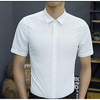 mens casualdaily simple summer shirt solid classic collar short sleeve ...