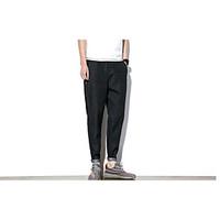 mens mid rise inelastic jeans pants simple loose pure color solid