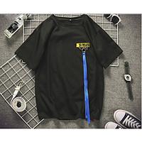 mens daily casual simple street chic summer t shirt solid letter numbe ...