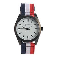 mens fashion watch japanese quartz nylon band casual white red green g ...