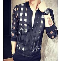 mens casualdaily simple summer jacket print round neck long sleeve reg ...