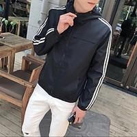 mens casualdaily simple spring jacket solid hooded long sleeve regular ...