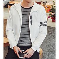 mens casualdaily simple spring jacket solid hooded long sleeve regular ...