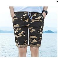 Men\'s High Rise Micro-elastic Sweatpants Pants, Active Simple Loose Solid Camouflage