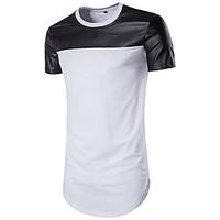 Men\'s Casual/Daily Beach Simple Active Summer T-shirt, Print Round Neck Short Sleeve Cotton Medium